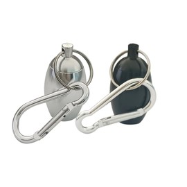 FAYALA 2 Packs Waterproof Aluminum Pill Container Keychain with Hook Portable First-AID Pill Holder and Earplugs Carrying Casing Handy for Outdoor Travel Hiking Camping (Black and Silver)