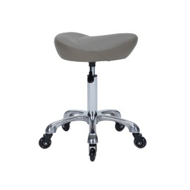 Sidanli Grey Rolling Stool for Medical Massage Salon Kitchen Spa Drafting, Adjustable Stool Chair in Faux Leather.