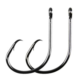 Ultra Point Circle Hook High Carbon Steel Hook Chemically Sharpened in-line Circle Hooks for Freshwater Saltwater (1/0(100pcs per Pack))
