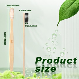 Sieral 60 Pcs 120 Pcs Bamboo Toothbrushes Bulk Soft Bristle Individually Wrapped Travel Toothbrush Eco Friendly Natural Wooden Tooth Brush for Kid Adult Home Travel Use, 7.5 Inch, 12 Colors (Letter)