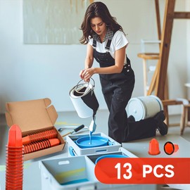 13 Pcs Fire Sprinkler Covers with Magnet Fire Sprinkler Head Paint Cover Protection Covers for Ceiling Covers for Head Guard and Head Paint Protection Recessed Sprinkler Protector (Orange)