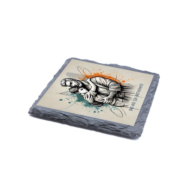 Father & Son Brotherhood – Sentimental Slate Coaster for Dads