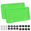 XCLPF Silicone Green License Plate Frame Covers 2 Pack- Front
