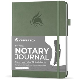 Clever Fox Notary Journal – Notary Public Journal of Notarial Acts – Hardcover Notary Log Book – Notary Supplies – 612 Record Entries, Numbered Pages, Hardcover, 8.5x11″ (Cypress)