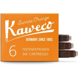 Kaweco - Cartuchos de tinta para pluma estilográfica, color naranja, paquete de 6 unidades, tinta premium con cartuchos estándar cortos en naranja, vegano, sin crueldad soluble en agua, caligrafía