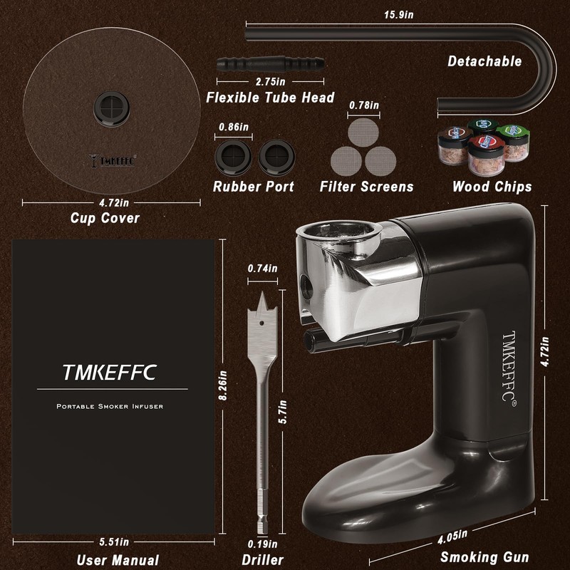 TMKEFFC Smoking Gun Food Cocktail Wet Smoke Generator Indoor Portable
