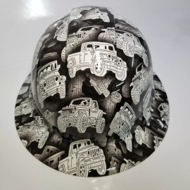 Pyramex NEW FULL BRIM Hard Hat custom hydro dipped in Off Road Truck Camo