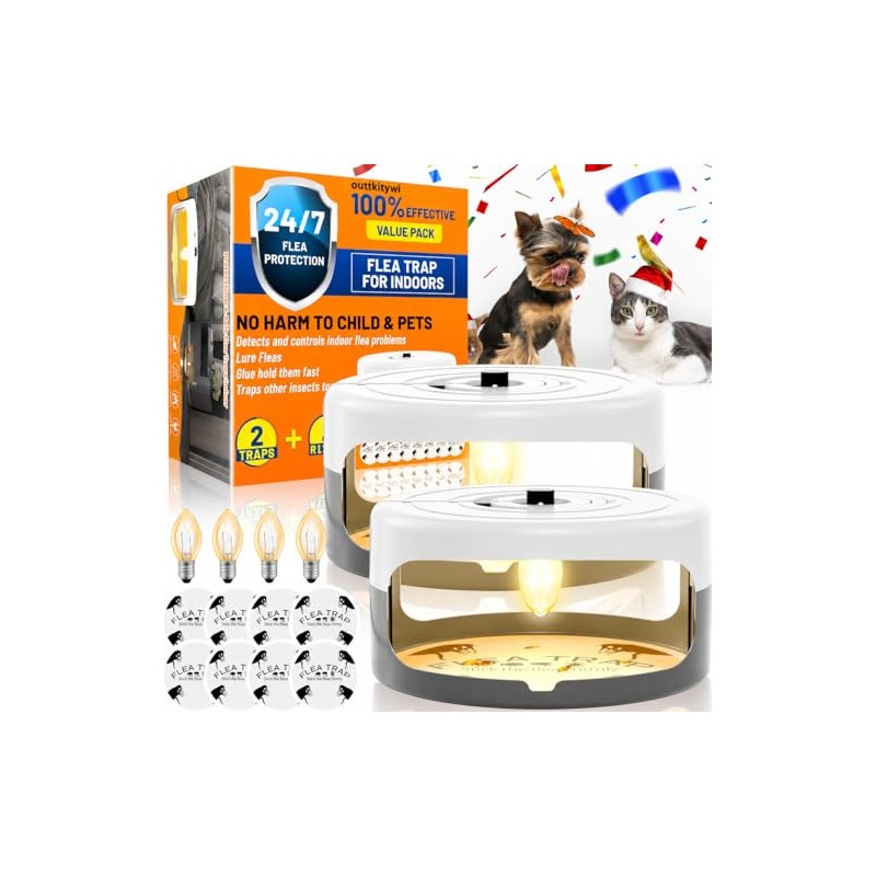 2 Pack Flea Traps for Inside Your Home, Indoor Flea