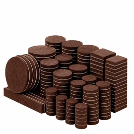 300-Piece Self-Adhesive Felt Furniture Pads for Hardwood Floor Protection – Assorted Shapes for Chairs, Tables, Sofas and Cabinets