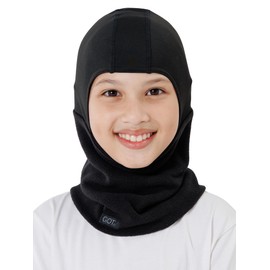 GOT Sports Kids Balaclava Ski Mask - Winter Fleece Neck Warmer & Helmet Liner Hood for Boys Girls (Black, 7-12)