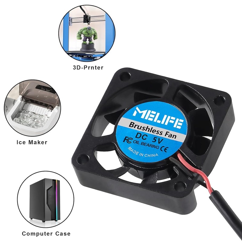 6Pcs 40mm x10mm DC 5V USB Brushless Cooling Fan, Dual