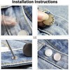 No-Sew Jeans Button Replacement Kit, 10 Sets Metal Snap Tack