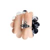 Crymystal Boho Saturn Crystal Ring Black Paved CZ Knuckle Ring