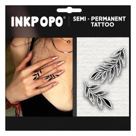 INKPOPO 3 Sheets Semi-Permanent Tattoos for Adults | 7-15 Days Longwear | Waterproof & Realistic Finish | Adult Art Temporary Tattoos | Finger Tattoo Series 134