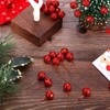 100pcs Christmas Glittering Red Berry Artificial Red Holly Berries,Artificial Fruits
