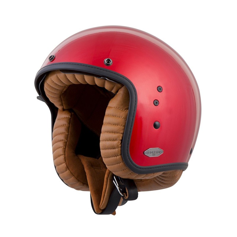 ScorpionExo Belfast 3/4 Open Face Helmet (Candy Red, X-Small)