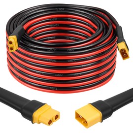 MOOKEERF XT60 Extension Cable 10AWG 35FT With Male to Female Connector for Portable Power Station Solar Panel RC Battery