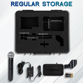 Tankenlid Wireless Mic Case - Hard Shell Case Compatible with Shure BLX24/SM58/PG58/BETA58A, for Mics, Receivers and More