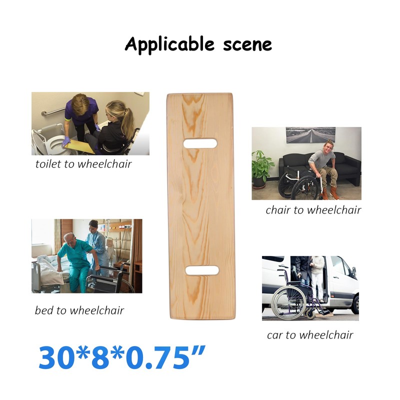 Slide Transfer Board with Handles,FSA Eligible,Made of Heavy-Duty Wood,Mobility Aid