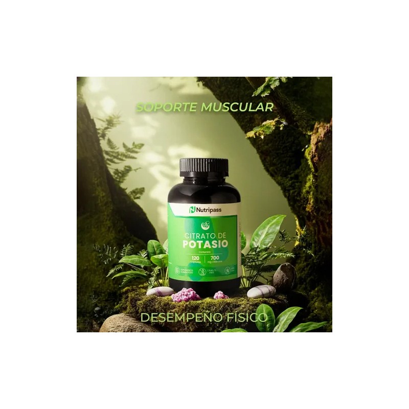 Citrato De Potasio 120 Cápsulas Nutripass 700mg Alta Pureza Sin