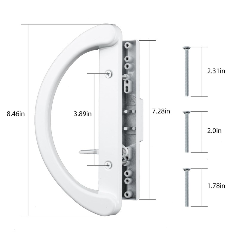 HOME MASTER HARDWARE Patio Sliding Glass Door Handle Set, Non-Keyed