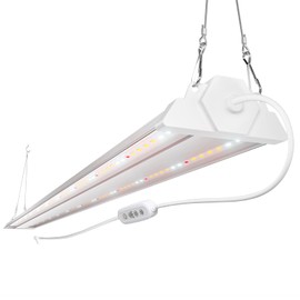 FREELICHT 1 Pack 4ft LED Grow Light with Timer, 60W (350W Equivalent), Sunlike Full Spectrum Integrated Plant Light for Hydroponic Indoor Plant Seedling Veg and Flower, Plug in with 3 Timing Modes