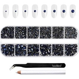 Beadsland 2500 Pieces Rhinestones for Makeup 8 Sizes Mixed Size Kit for Nail Crafts with Tweezers and Pencil Flatback Rhinestone Face Gem Transparent SS4-SS30, 1 Piece, Montana / Beadsland(비즈랜드)2500피스 메이크업용 라인석 핀셋과 연필로 손톱 공예용 8 사이즈 혼합 크기 키트 플랫백 라인석 페이스 보석 투명 SS4-SS30, 1개, 몬태나
