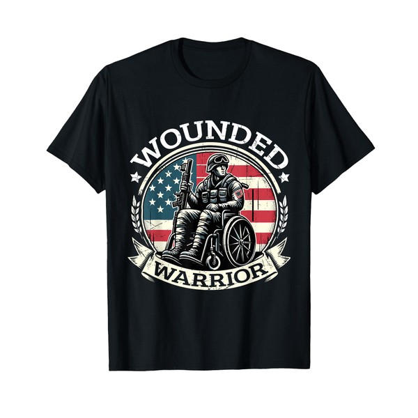 Wounded Warrior American Hero Veteran Military Support T-Shirt