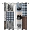 Kazynee Rustic Bear Deer Blackout Curtains for Bedroom,Retro Farmhouse Forest