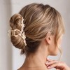 Flower Gold Hair Clip Rhinestone Fancy Hair Claw Clips for