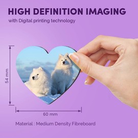 1 x Heart MDF Magnets - Saint Bernard Puppy Dog Pet 12672