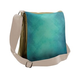 Ambesonne Teal Messenger Bag, Retro Grunge Tranquil, Unisex Cross-body