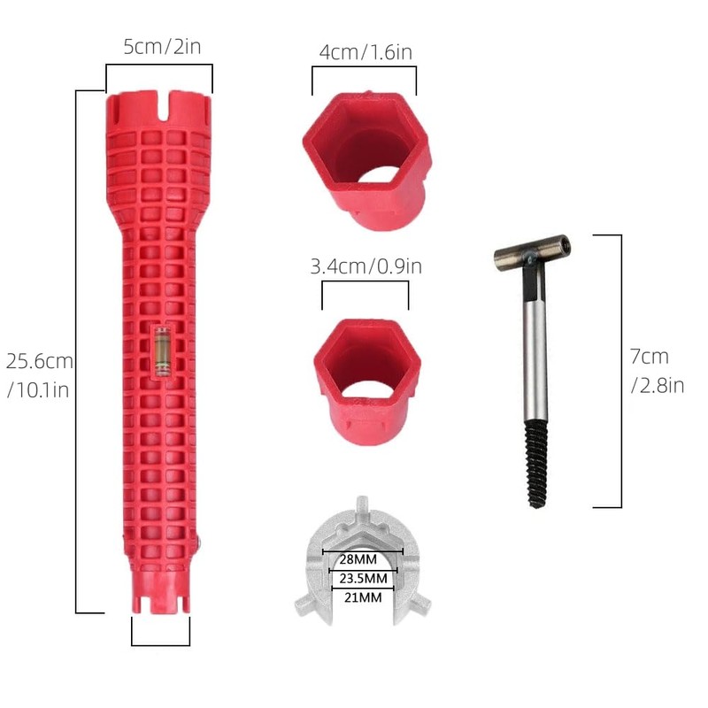 Qegtnk Faucet Installation Tool 8 in 1 Water Pipe Spanner