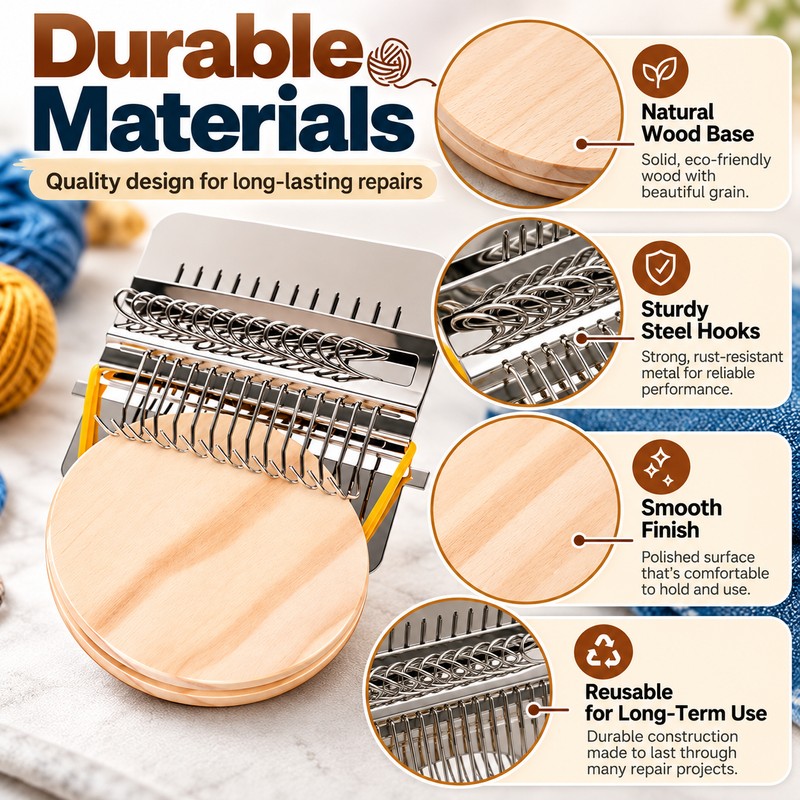 14 / 28-Hook Mini Darning Loom Kit for Clothing Repair