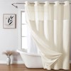 eachope Cream No Hook Tufted Shower Curtain with snap-in Liner