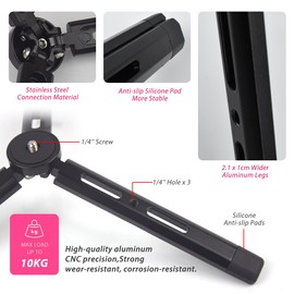 Akeipho Adjustable Aluminum Mini Tripod, Desktop Tabletop Tripod Stand for DSLR Cameras, Zhiyun Weebill/Smooth/Crane, DJI Ronin S/SC/RSC/RS,Osmo Mobile,Stabilizer Handle (Standard)