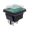 Toggle Switch Green On/Off with Waterproof Cover, Device Switch DPDT,