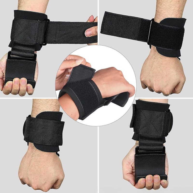 Yemax Power Grip Strength Training Gloves Hook Wrist Wraps Support