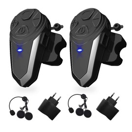 vFound BT-S3 1000m Motorcycle Intercom Helmet Headset Real-time Communication Systems Hands-Free FM Radio Waterproof Bluetooth Intercom for 2 or 3 Drivers (Pack of 2)