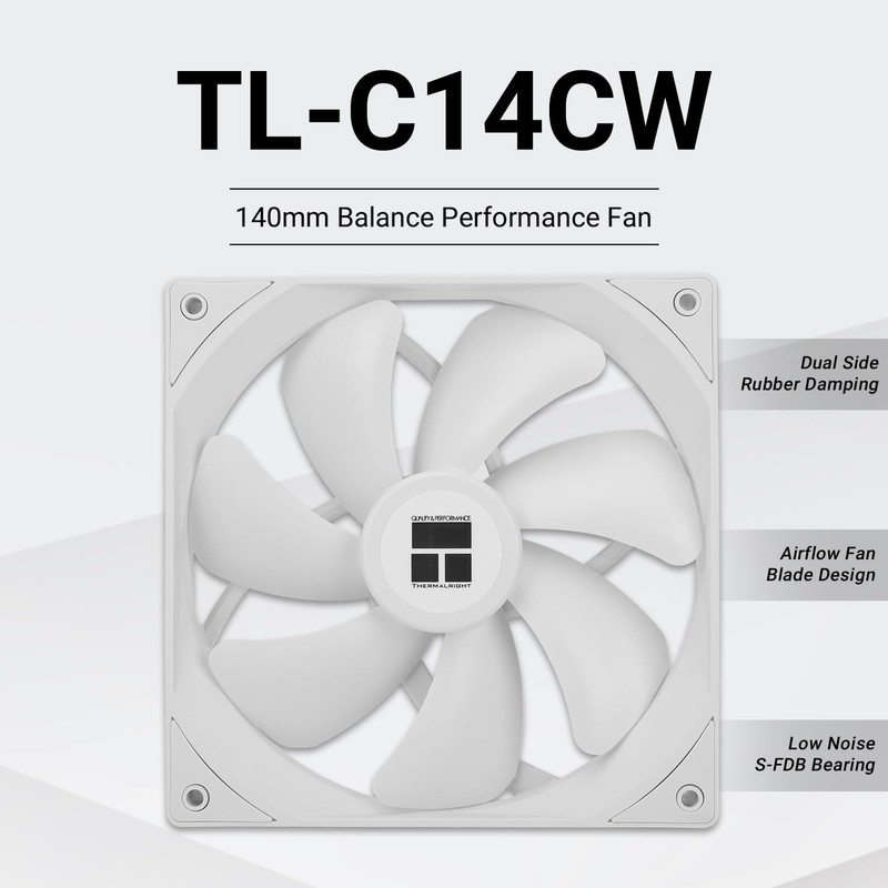 Thermalright TL-C14CW CPU Case Fan 140mm, PWM Fan Silent Computer