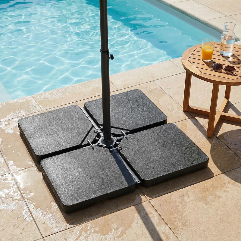 COSIEST 170 LBS Offset Patio Umbrella Base,4 PCS Sand &