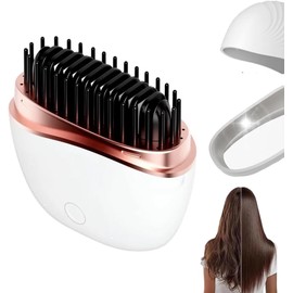 Mini Hair Straightener,New Cordless Rechargeable Portable Straightening Comb, Rapid-Heat with Three Temperature Controls, Compact Straightener for Women, Perfect for Home and Travel (White)