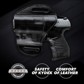 Urban Carry LockLeather OWB Holster for Sig Sauer P938 (Standard/Nightmare) - Secure & Comfort Hybrid Leather/Polymer Design for 3-inch Barrel