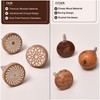 Indian Shelf 6 Pieces Boho Wooden Drawer Knobs - Brown