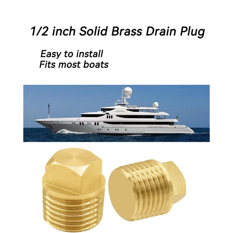 DOFEDOFO Solid Boat Plug 1/2 Inch Boat Drain Plugs and
