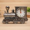 FAVOMOTO Grey Retro Train Clock Model Train Locomotive Clock Table