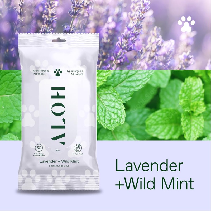 ALŌH Hypoallergenic | All-Natural | Multi-Purpose Pet Wipes. Lavender +