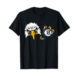 Eagle Pool 8 Ball Billiards Cartoon Character T-Shirt