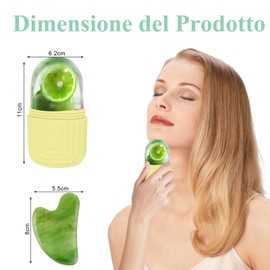 Scettar Ice Roller aus Silikon mit Gua Sha Gesicht, wiederverwendbarer Ice Face Roller zur Linderung geschwollener Augen, reduziert Schwellungen, verbessert die Elastizität der Haut