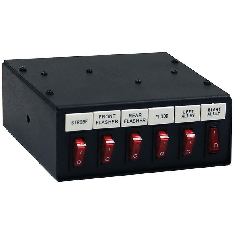 Buyers Products 6391106 Illuminated 6-Function On Switch Box, black